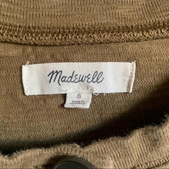 MADEWELL Raw Edge Henley Crop Top Small - Picture 6 of 7